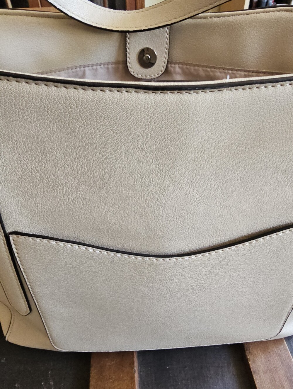 Nine West Cream Satchel And Purse Tote Clutch Crossbody - Picture 8 of 13